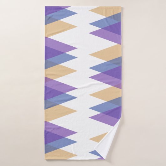 Triangles pourpre, bleu et jaune (Serviette de bain)