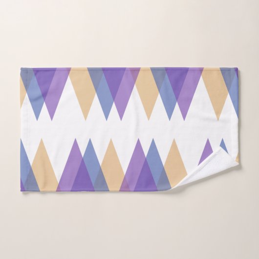 Triangles pourpre, bleu et jaune (Serviette à main)