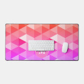 Triangles rétro-néon rose orange motif Monogramme (Clavier et souris)