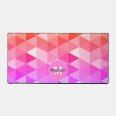 Triangles rétro-néon rose orange motif Monogramme (Recto)