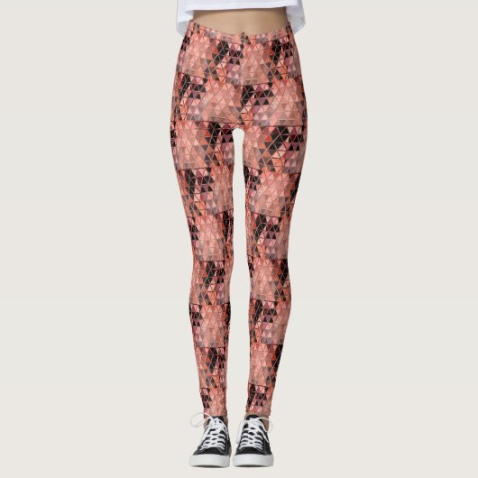 Triangles Robot rose partout sur Leggings (Devant)