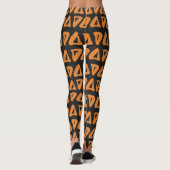 Triangles Tribaux Leggings noirs orange (Dos)