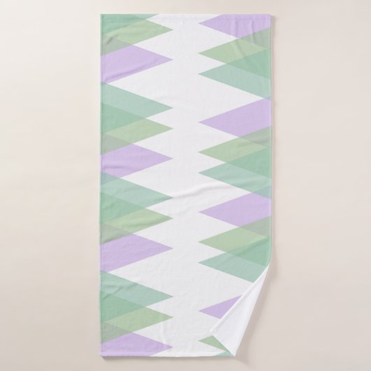 Triangles vert et lilas (Serviette de bain)