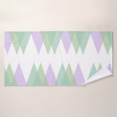 Triangles vert et lilas (Serviette de bain)