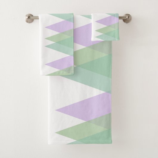 Triangles vert et lilas (En situation)