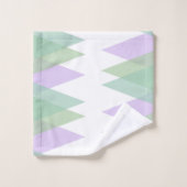 Triangles vert et lilas (Gant de toilette)