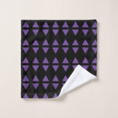 Triangles violets en noir (Gant de toilette)