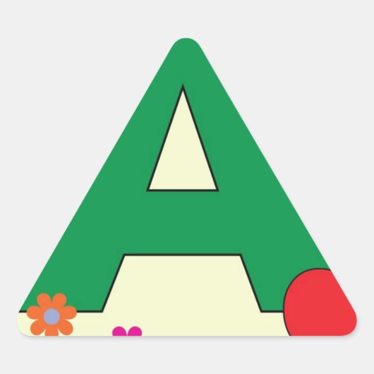 Triangulaire Apple Letter A Sticker (Devant)