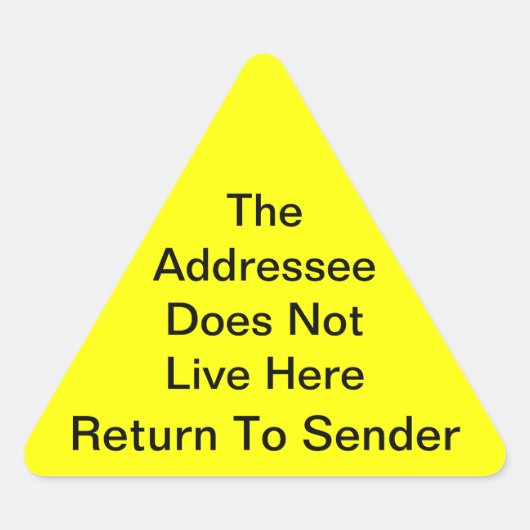 Triangulaire Bright Yellow Retour À Sticker Triangle De L'Expéd (Devant)