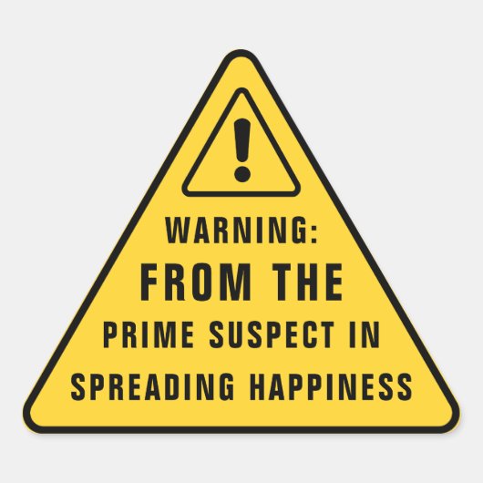 Triangulaire Funny Party Warning Sticker | Yellow Caution Sign  (Devant)