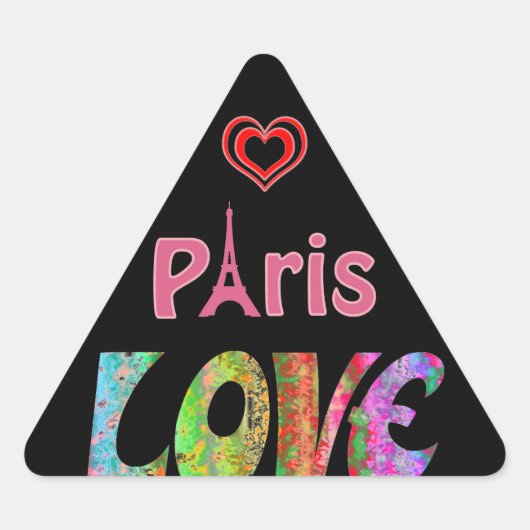 Triangulaire Love Paris Sticker (Devant)