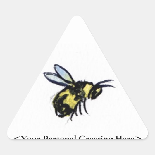 Triangulaire Miel Bee Customisé Insect Art Sticker Bug Étiquett (Devant)