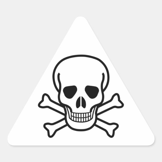 Triangulaire Sticker crâne et os croisés (Devant)