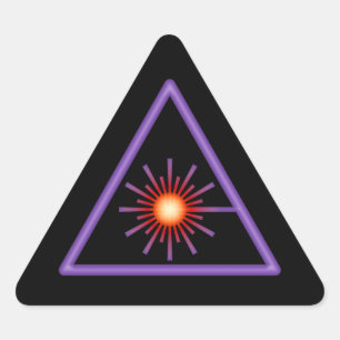 Triangulaire Sticker d'avertissement laser violet et orange