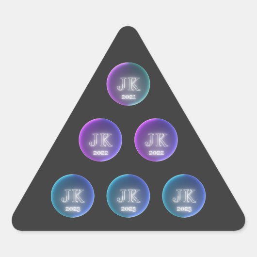 Triangulaire Sticker de conception triangle de trois ans (Devant)
