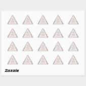 Triangulaire Sticker Mariage triangle rose Rose Monogramme Étiq (Feuille)
