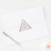 Triangulaire Sticker Mariage triangle rose Rose Monogramme Étiq (Enveloppe)