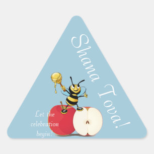 Triangulaire Sticker rond HaShana classique Apple Rosh HaShana