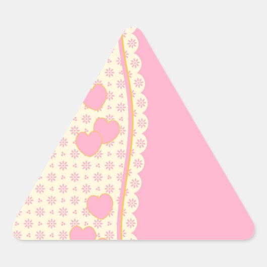 Triangulaire Sticker triangle Arrière - plan de coeur rose (Devant)