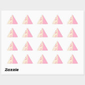 Triangulaire Sticker triangle Arrière - plan de coeur rose (Feuille)