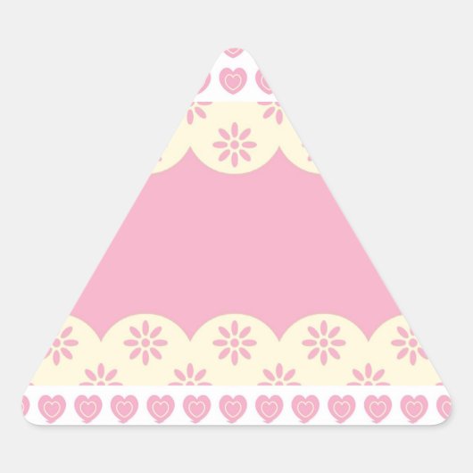 Triangulaire Sticker triangle d'oeillet de coeur rose (Devant)