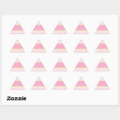 Triangulaire Sticker triangle d'oeillet de coeur rose (Feuille)