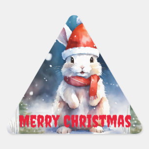 Triangulaire Sticker Triangle Rabbit Joyeux -