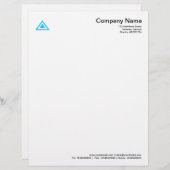 Triangulaire vorm - Sky Blue Gepersonaliseerd Briefhoofd (Voorkant / Achterkant)