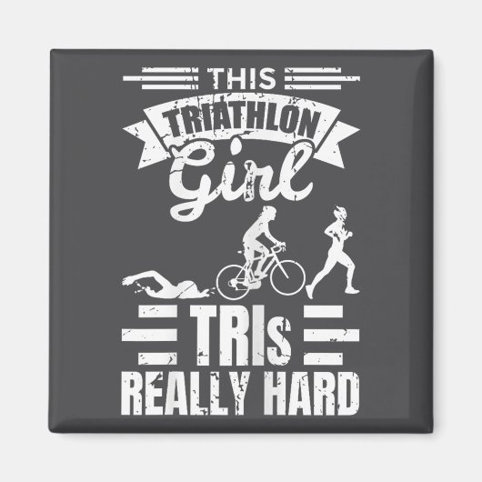 Triathlete Girls Funny Triathlon  Magneet (Voorkant)