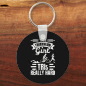 Triathlete Girls Funny Triathlon  Sleutelhanger (Voorkant)