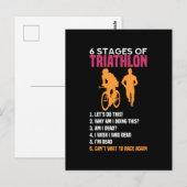 Triathlon - 6 fasen Triathlon Briefkaart (Voorkant / Achterkant)