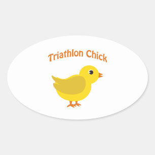 Triathlon Chick Ovale Sticker