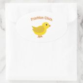 Triathlon Chick Ovale Sticker (Tas)