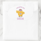 Triathlon Chick Ovale Sticker (Tas)