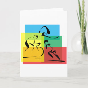 Triathlon coloré Carte de voeux Abstraite