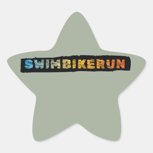 Triathlon Cool Design Ster Sticker (Voorkant)