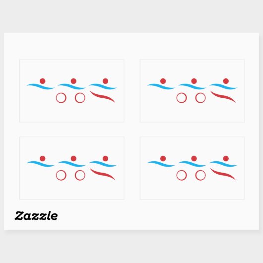 Triathlon cool moderne logo autocollant rectangula (Feuille)