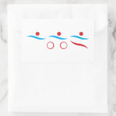 Triathlon cool moderne logo autocollant rectangula (Sac)