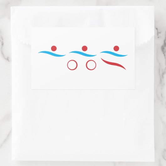 Triathlon cool moderne logo autocollant rectangula (Sac)
