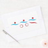 Triathlon cool moderne logo autocollant rectangula (Enveloppe)