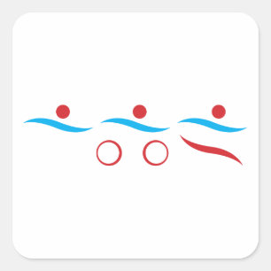 Triathlon cool moderne logo carré autocollant