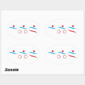 Triathlon cool moderne logo oval autocollant (Feuille)