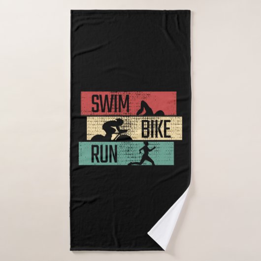 Triathlon - Course à vélo de natation (Serviette de bain)