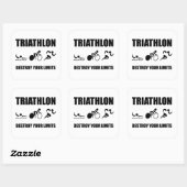 Triathlon Destroy Vierkante Sticker (Vel)