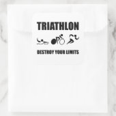 Triathlon Destroy Vierkante Sticker (Tas)