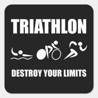 Triathlon Destroy Vierkante Sticker