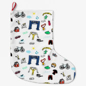 Triathlon Doodles Kerstmis Stocking Grote Kerstsok (Voorkant)