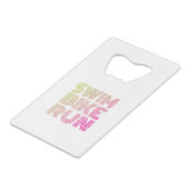 Triathlon-fiets Kredietkaart Flessenopener (Achterkant Gekanteld)