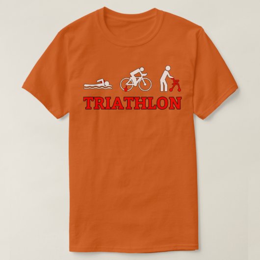Triathlon-fiets met een handicap t-shirt (Design voorkant)