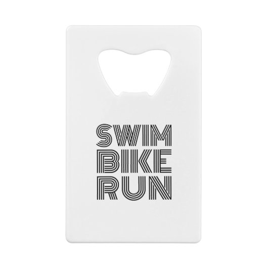Triathlon-fietsontwerp Kredietkaart Flessenopener (Achterkant)